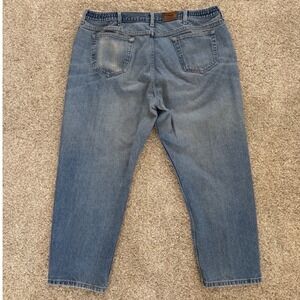 Vintage LL Bean 100% Cotton Elastic Waist Men's 42x29 Denim Jeans Relaxed Fit